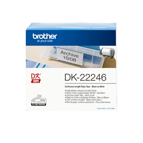 Brother DK-22246 labelprinter-tape Zwart op wit - Afbeelding 2