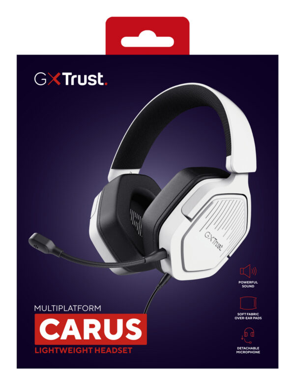 Trust GXT492W Carus Headset Bedraad Hoofdband Gamen Wit - Afbeelding 9