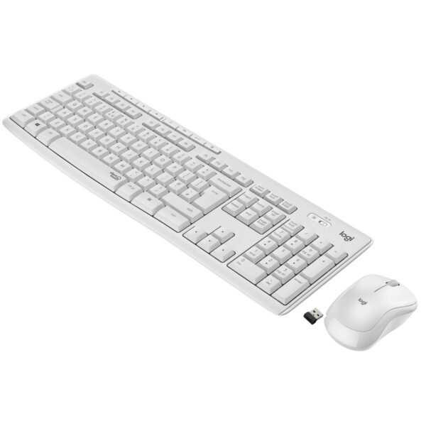 Logitech MK295 Silent Wireless Combo toetsenbord Inclusief muis Kantoor RF Draadloos AZERTY Frans Wit