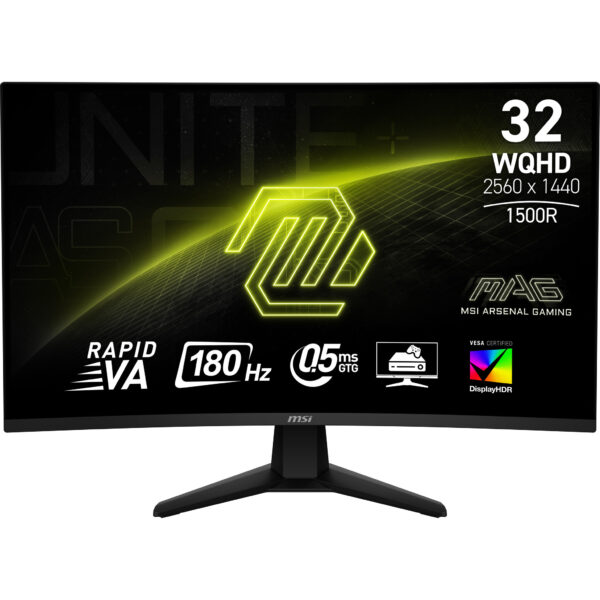 MSI MAG 32CQ6F computer monitor 80 cm (31.5") 2560 x 1440 Pixels Wide Quad HD Zwart