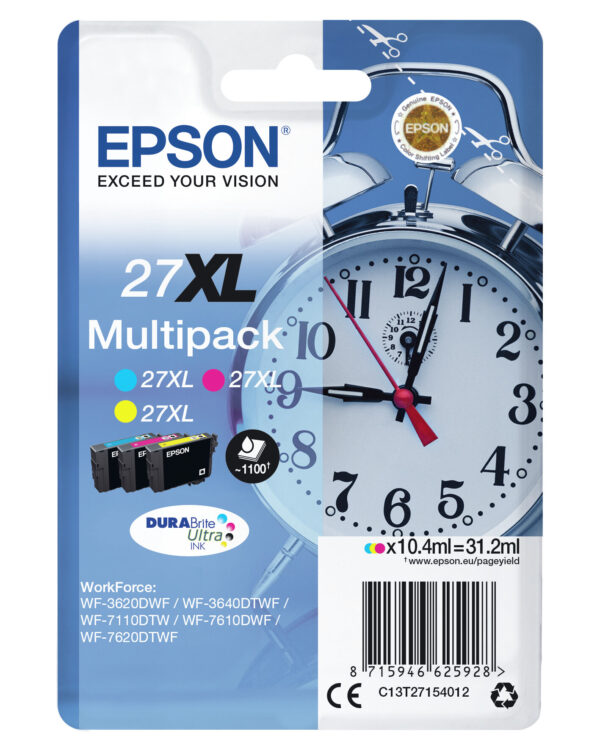 Epson Alarm clock Multipack 3-colour 27XL DURABrite Ultra Ink - Afbeelding 3