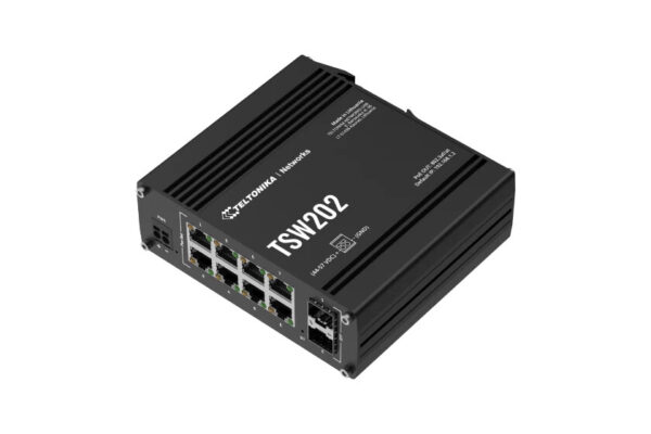 Teltonika TSW202 Managed L2 Gigabit Ethernet (10/100/1000) Power over Ethernet (PoE) Aluminium, Blauw - Afbeelding 2