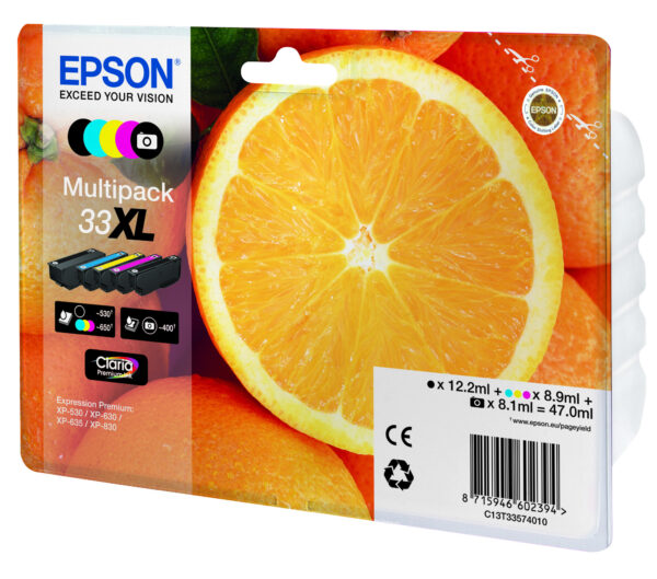 Epson Oranges Multipack 5-colours 33XL Claria Premium Ink - Afbeelding 2