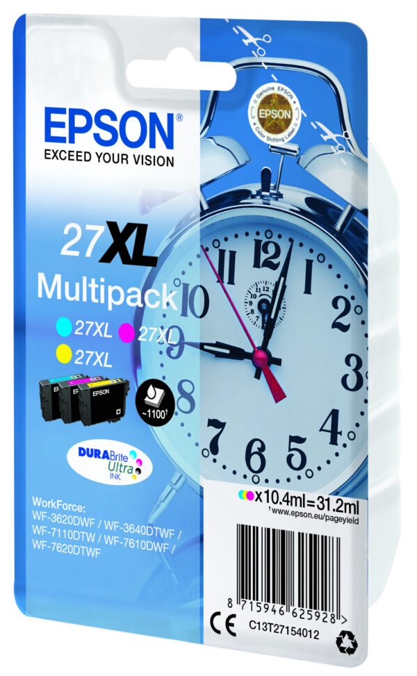 Epson Alarm clock Multipack 3-colour 27XL DURABrite Ultra Ink - Afbeelding 4