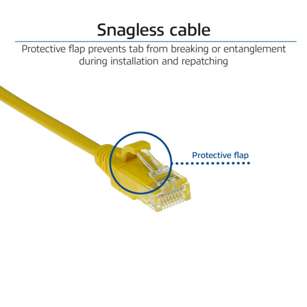 ACT Gele 0.5 meter LSZH U/UTP CAT6 datacenter slimline patchkabel snagless met RJ45 connectoren - Afbeelding 5