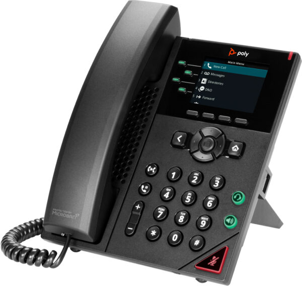 POLY VVX 250 4-lijns IP-telefoon met PoE-ondersteuning - Afbeelding 2