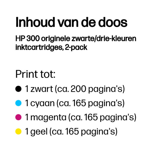 HP 300 originele zwarte/drie-kleuren inktcartridges, 2-pack - Afbeelding 10