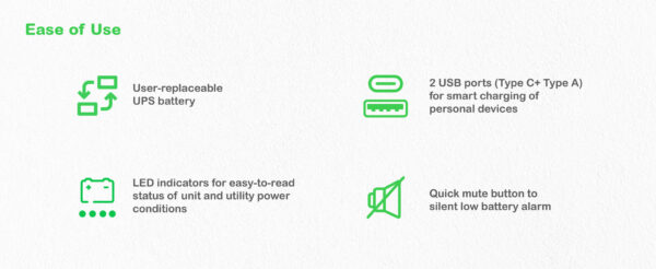 APC Back-UPS BE1050G2-GR - Noodstroomvoeding 8x stopcontact, 1050VA, 2 USB opladers, 1 USB datapoort - Afbeelding 7