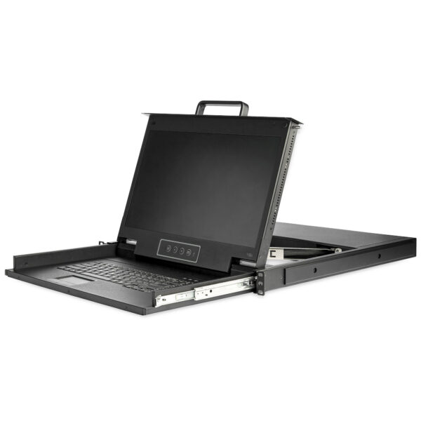 StarTech.com Single Port KVM Rack Console, HD 1080p, KVM Switch met 17" LCD Scherm voor Server Rack, Universele 1U LCD KVM Lade - Afbeelding 2