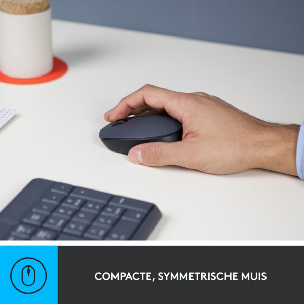 Logitech MK235 toetsenbord Inclusief muis Thuis USB QWERTZ Duits Grijs - Afbeelding 2