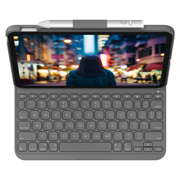 Logitech Slim Folio QWERTZ Zwitsers Bluetooth Grijs - Afbeelding 6