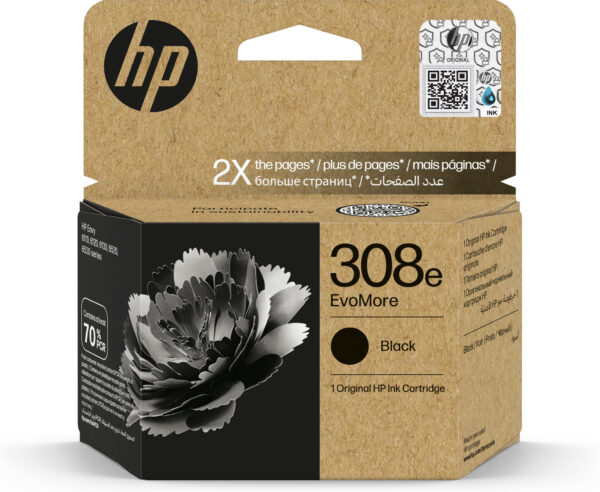 HP 308e EvoMore originele zwarte inktcartridge