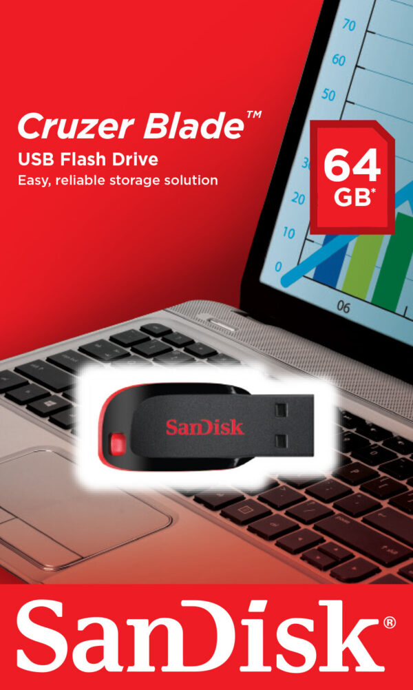 SanDisk Cruzer Blade USB flash drive 64 GB USB Type-A 2.0 Zwart, Rood - Afbeelding 6