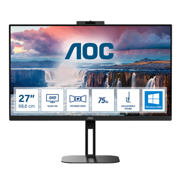 AOC V5 Q27V5CW/BK computer monitor 68,6 cm (27") 2560 x 1440 Pixels Quad HD LED Zwart