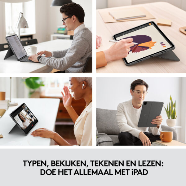 Logitech Combo Touch QWERTZ Duits Smart Connector Grijs - Afbeelding 8