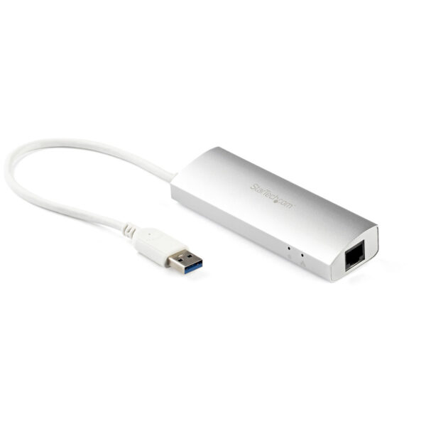 StarTech.com 3-Port USB Hub met Ethernet, USB-A Ports, Gigabit Ethernet/GbE, USB 5Gbps, Robuust Ontwerp, Bus-Powered, Compacte