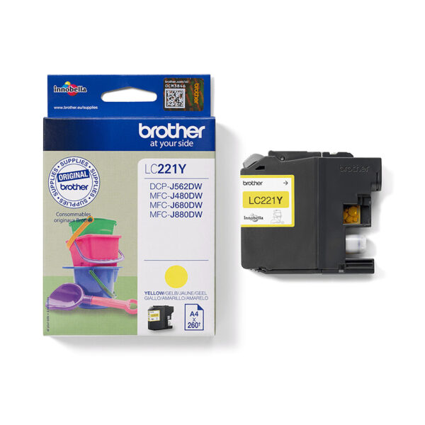 Brother LC221Y inktcartridge 1 stuk(s) Origineel Geel - Afbeelding 3