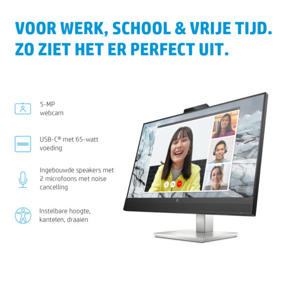 HP E-Series E27m G4 QHD USB-C conferentiemonitor - Afbeelding 7