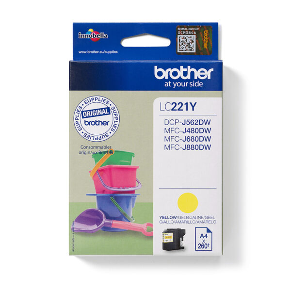 Brother LC221Y inktcartridge 1 stuk(s) Origineel Geel