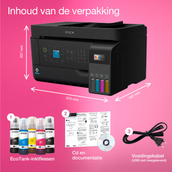 Epson EcoTank ET-4810 A4 multifunctionele Wi-Fi-printer met inkttank, inclusief tot 3 jaar inkt - Afbeelding 7