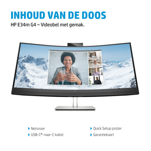 HP E34m G4 WQHD Curved USB-C conferentiemonitor - Afbeelding 7