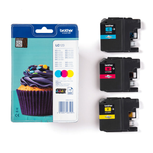 Brother LC123RBWBP inktcartridge 3 stuk(s) Origineel Cyaan, Magenta, Geel - Afbeelding 4