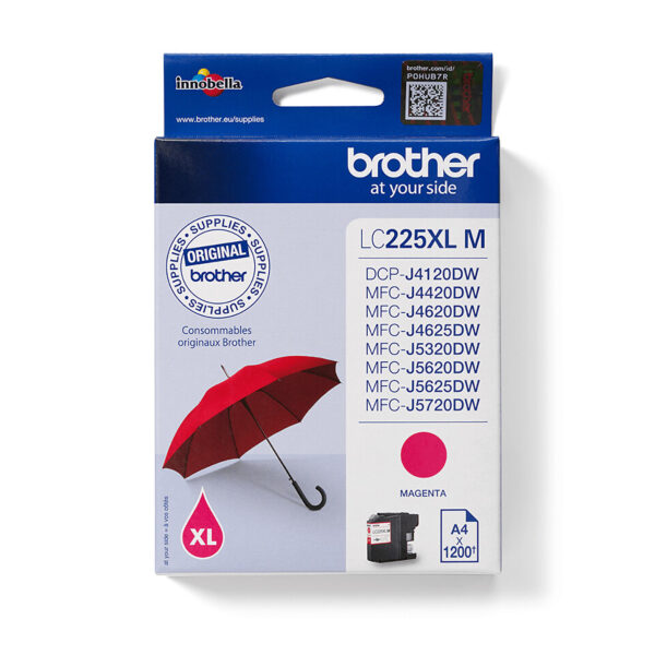 Brother LC225XLM inktcartridge 1 stuk(s) Origineel Magenta