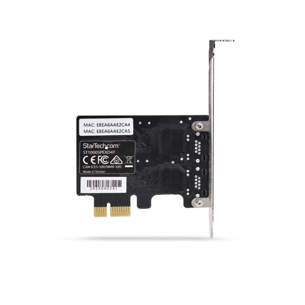 StarTech.com 2-Port Gigabit PCIe Ethernet Adapter Kaart, 1Gbps PCIe Netwerkkaart, 10/100/1000Mbps PCI Express NIC, Dual Realtek - Afbeelding 6