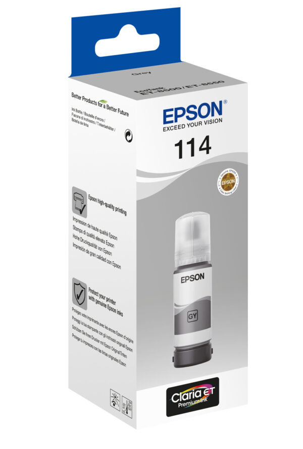 Epson 114 EcoTank Grey ink bottle - Afbeelding 2