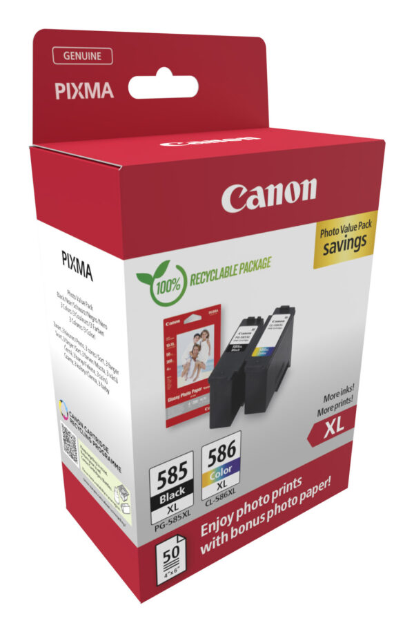 Canon PG-585XL/CL-586 PVP inktcartridge 2 stuk(s) Origineel Hoog (XL) rendement Zwart, Cyaan, Magenta, Geel - Afbeelding 2