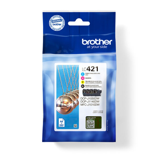 Brother LC421VAL inktcartridge 1 stuk(s) Origineel Zwart, Cyaan, Magenta, Geel