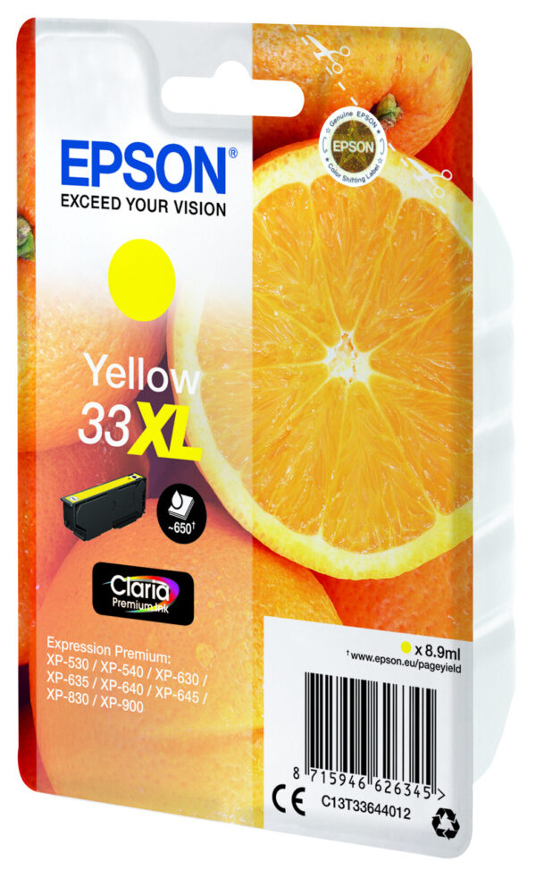 Epson Oranges Singlepack Yellow 33XL Claria Premium Ink - Afbeelding 4