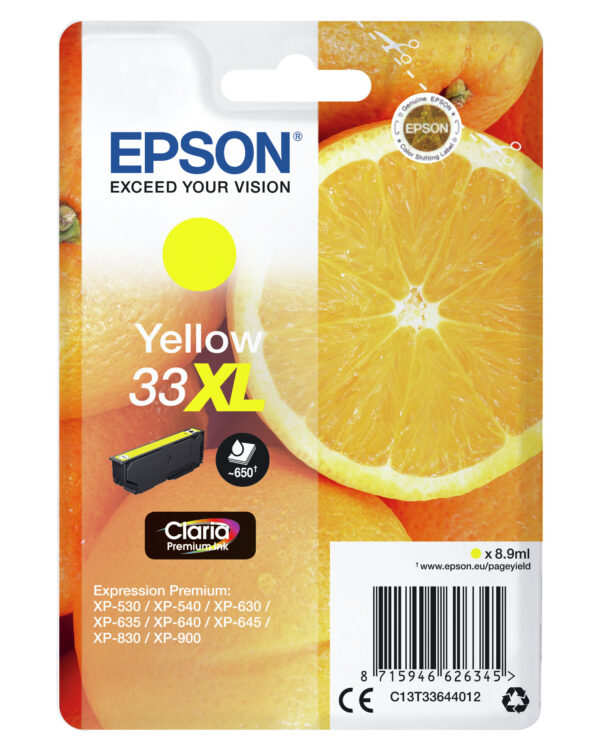 Epson Oranges Singlepack Yellow 33XL Claria Premium Ink - Afbeelding 3