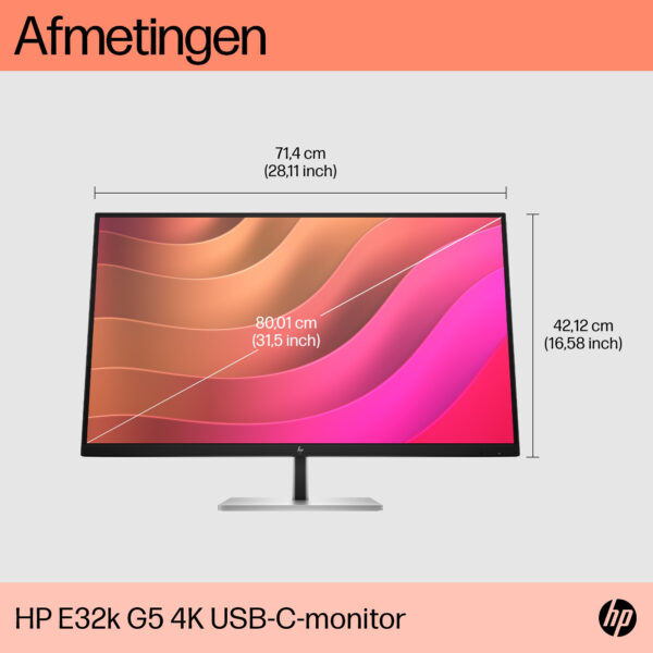 HP E32k G5 4K USB C-monitor - Afbeelding 2