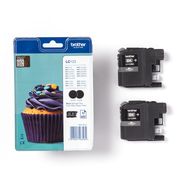 Brother LC123BKBP2 inktcartridge 2 stuk(s) Origineel Zwart - Afbeelding 3