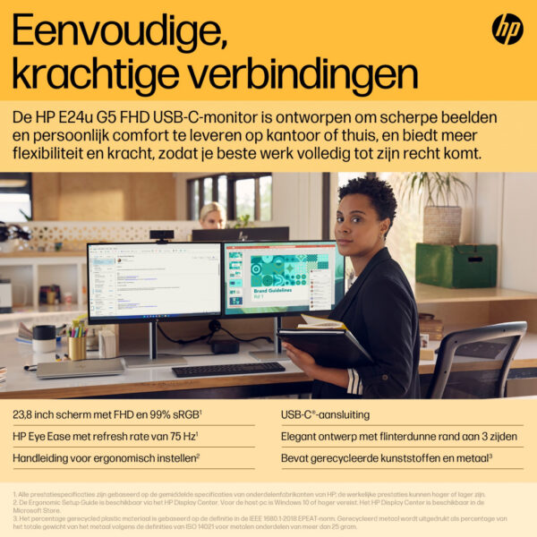 HP E24u G5 FHD USB C-monitor - Afbeelding 4