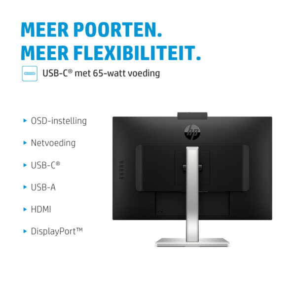 HP E-Series E27m G4 QHD USB-C conferentiemonitor - Afbeelding 4