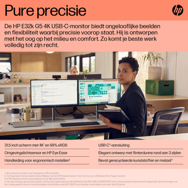 HP E32k G5 4K USB C-monitor - Afbeelding 8