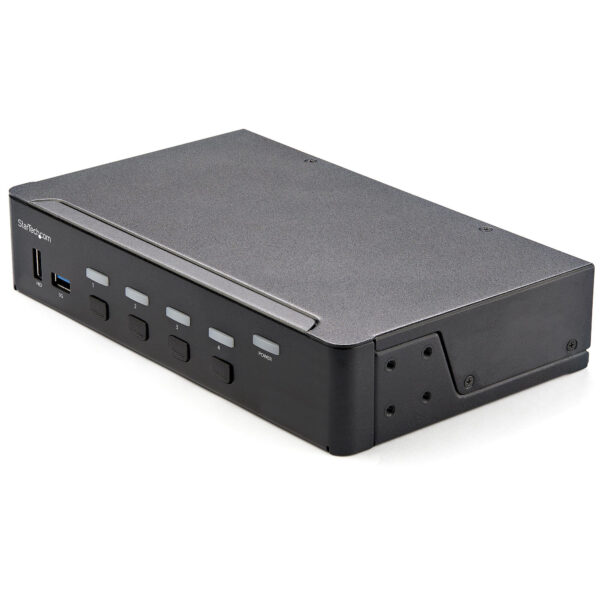 StarTech.com 4 Port Single Monitor KVM HDMI Switch, 4K 60Hz Ultra HD HDR, Desktop Hub 4K HDMI 2.0 KVM Schakelaar met 2x USB 3.0