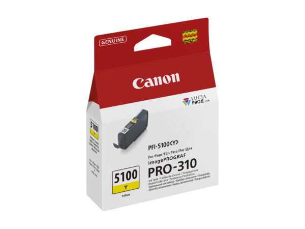 Canon PFI-5100 Y inktcartridge 1 stuk(s) Origineel Geel - Afbeelding 2