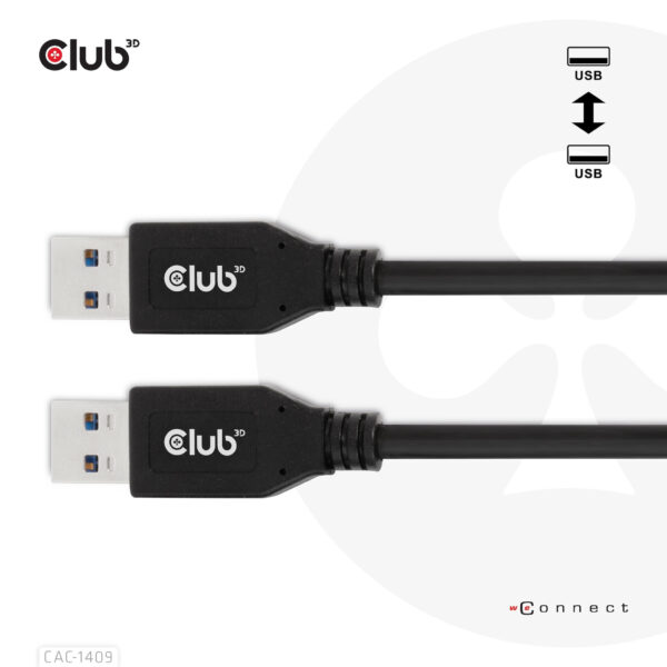 CLUB3D USB Type-A Gen2(10G) cable, 3A M/M 0.5m / 1.64 ft - Afbeelding 7