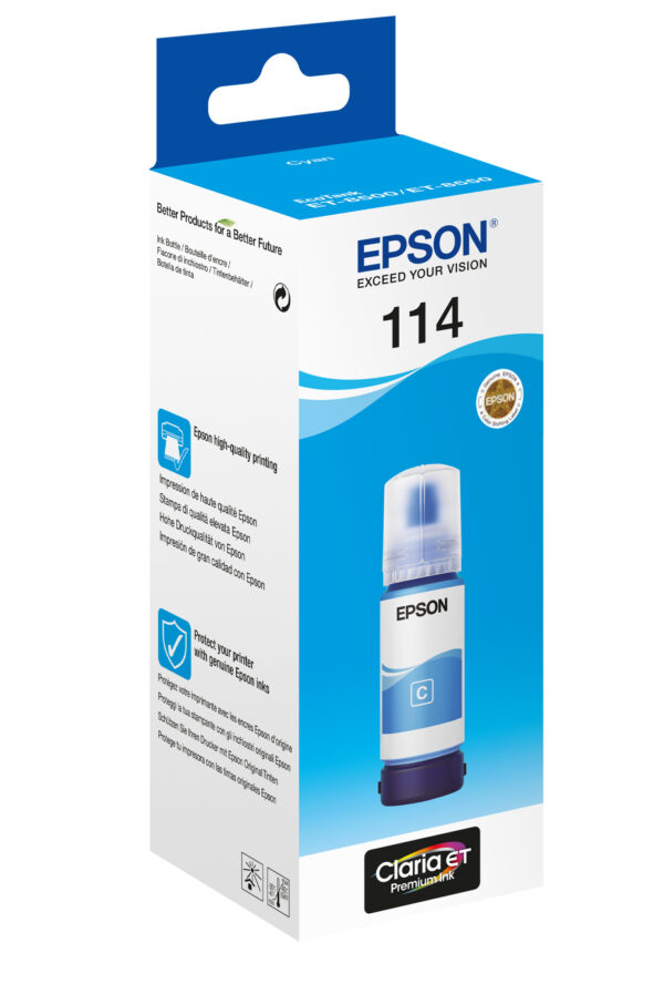 Epson 114 EcoTank Cyan ink bottle - Afbeelding 3