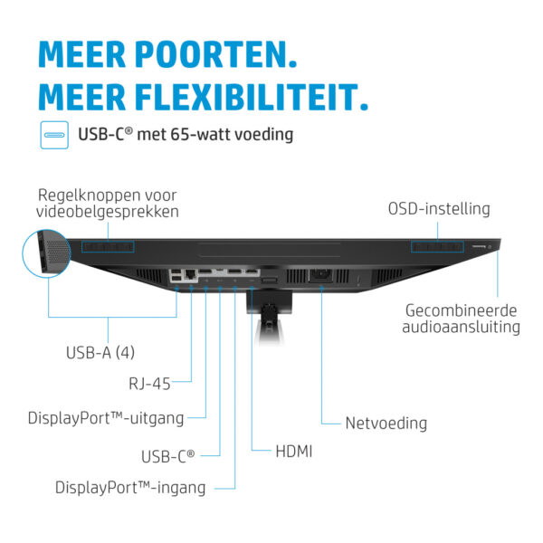 HP E24m G4 FHD USB-C conferentiemonitor - Afbeelding 10